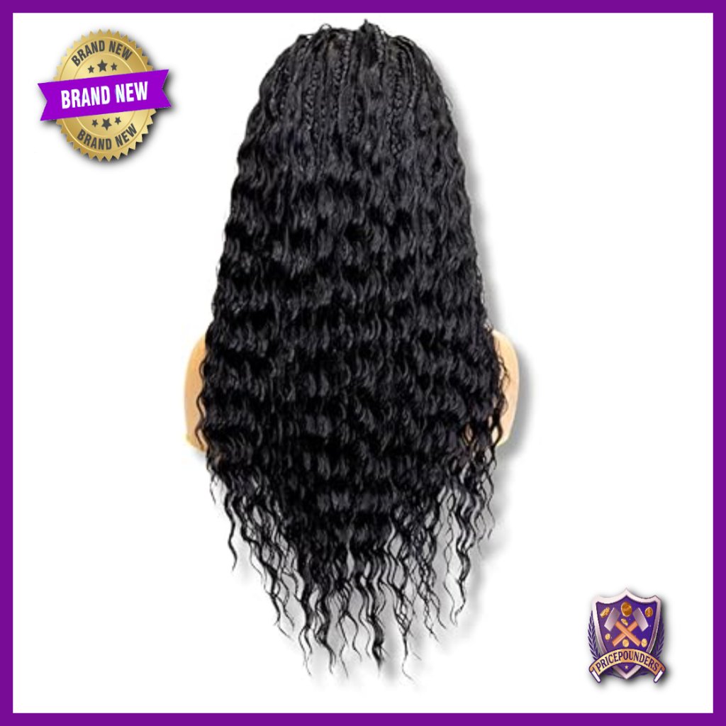 Full Lace Micro Box Braid Wig With Peruvian Deep Waves 24 Inch